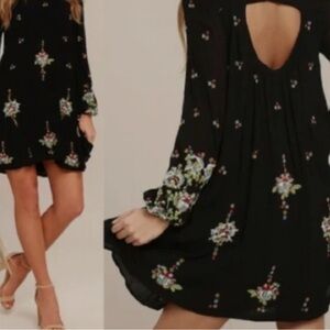 Free People Floral Black Dress